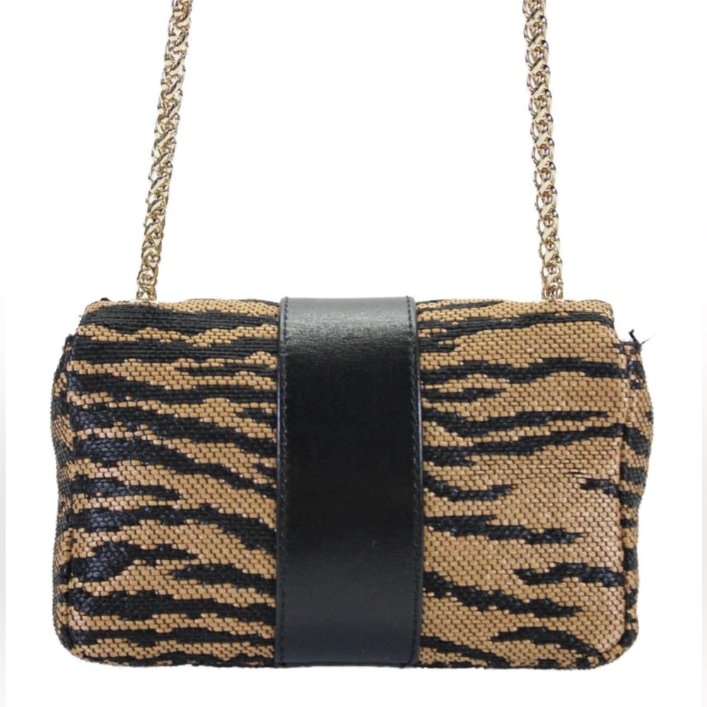 Christian Louboutin Womens One Strap Tiger Panama Sweety Charity Handbag Brown - Picture 5 of 17